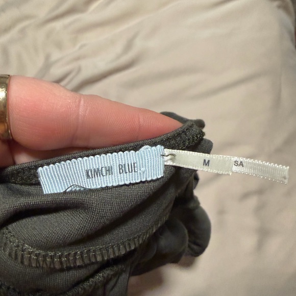 Kimchi Blue Dark Green Peplum Crop - Picture 2 of 3